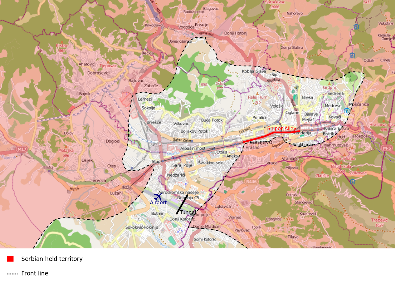 Plan de Sarajevo assiégé